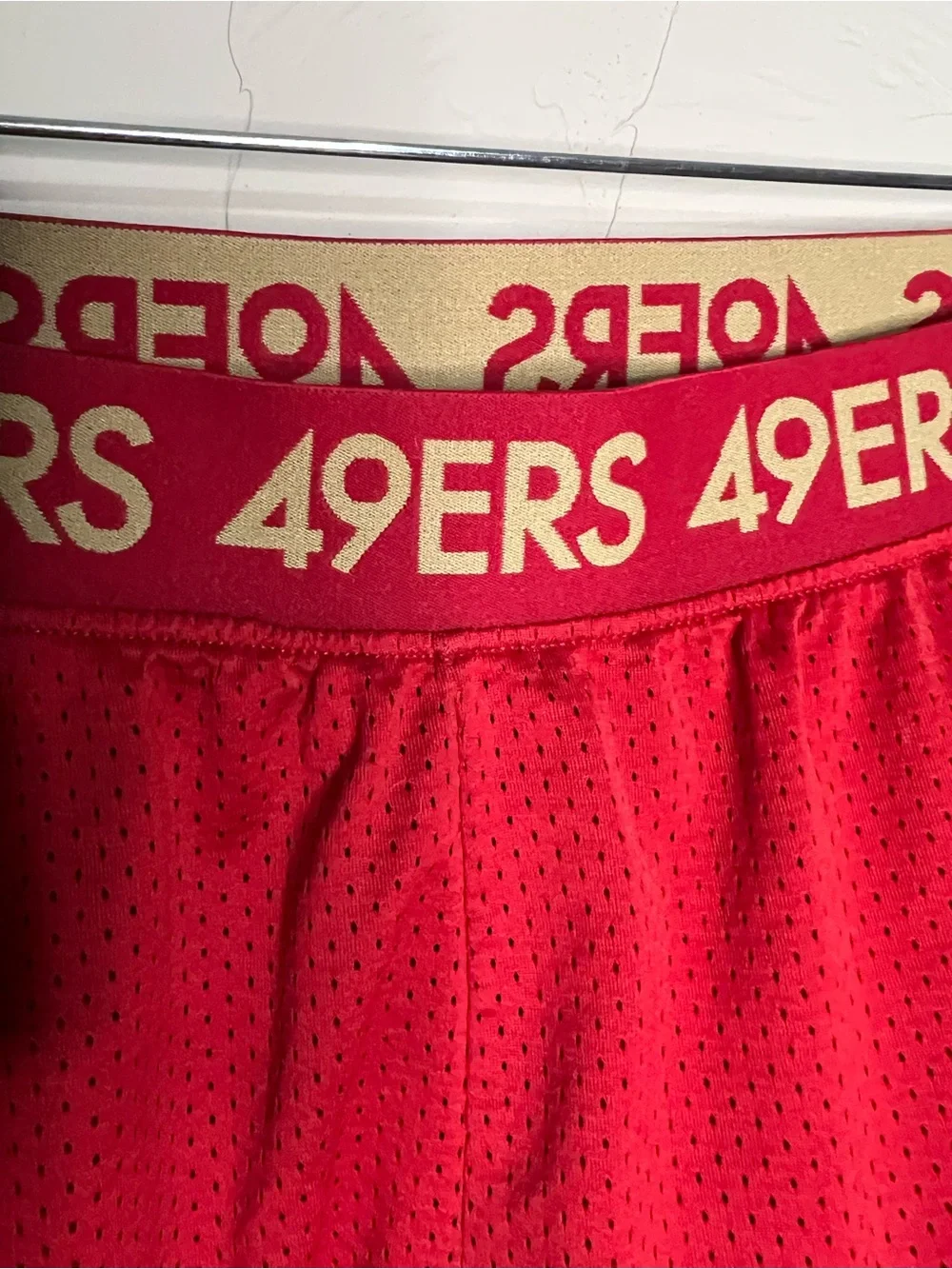 Nike Dri-FIT San Francisco 49ers Red Mesh Running Training Athletic Shorts